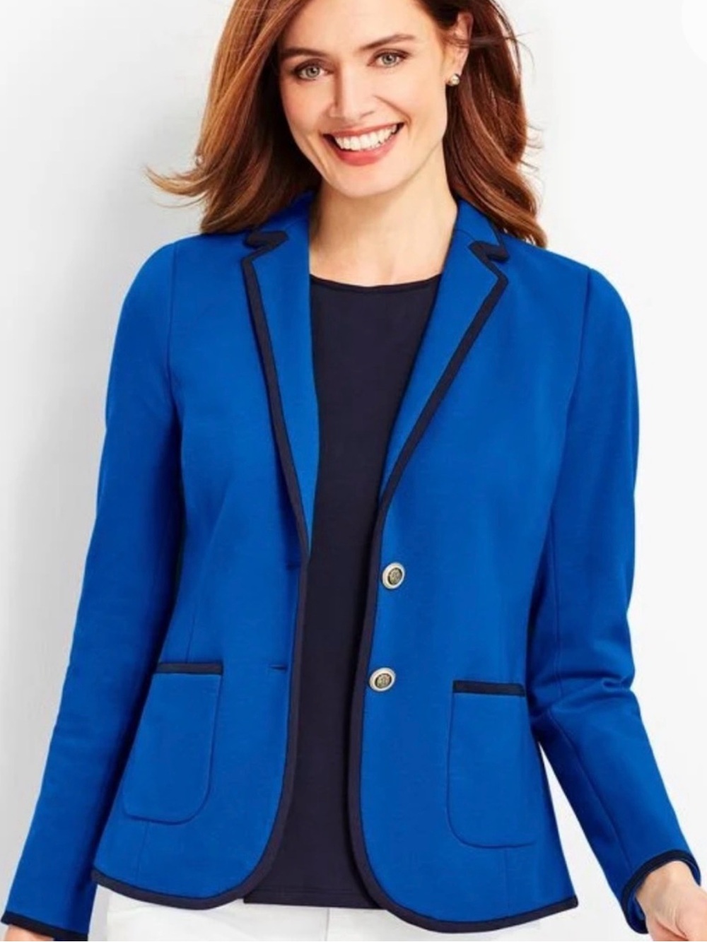 Talbots Royal Blue Blazer with Navy Trim